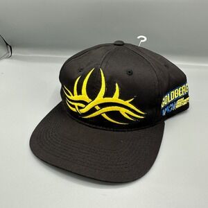 Vintage WCW Goldberg Hat Racing Champions Snapback Whos Next Tribal Black Yellow